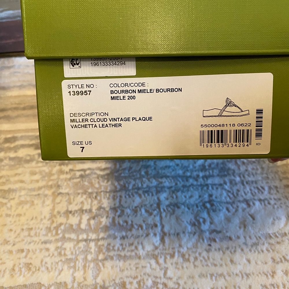 ✨NEW✨ Tory Burch Miller Cloud Vintage Plaque Sandals in Bourbon Miele-Size 7.5 - Picture 7 of 7